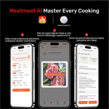 Meatmeet S Pro Kitchen Thermometer with Bluetooth App for Grill, Oven, Smoker - Gray