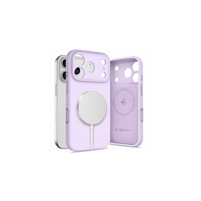 „Tech-Protect“ silikoninis dėklas „Magsafe iPhone 17 Pro Max“, rausvas