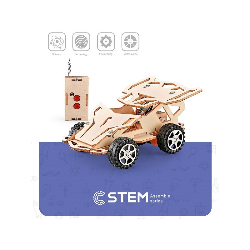 Medinis konstruktorius "Nuotoliniu būdu valdomas automobilis", mokomasis modelis