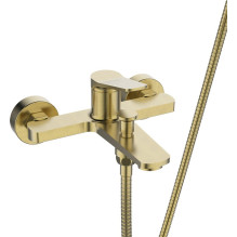 Bath mixer with shower set Invena Nestos gold Bath mixer with shower set Invena Nestos gold