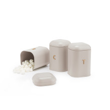 Salter BW13729OEU7 Pebble 3-Piece Canister Set Stone