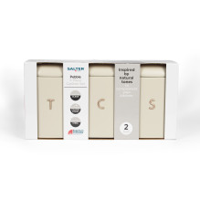 Salter BW13729OEU7 Pebble 3-Piece Canister Set Stone