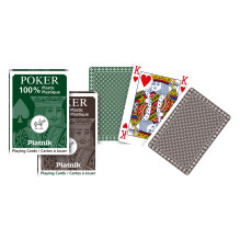 Playing cards - Piatnik 100% plastic poker cards 2 pcs. green and brown Playing cards - Piatnik 100% plastic poker cards 2 pcs. green and brown