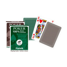 Playing cards - Piatnik 100% plastic poker cards 2 pcs. green and brown Playing cards - Piatnik 100% plastic poker cards 2 pcs. green and brown