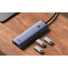 Adapteris Baseus HDMI + 4 x USB 3.0, HDMI / USB-C, 0.1m, 40 W
