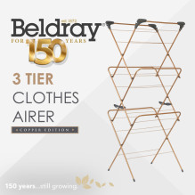 Beldray LA089397GRYEU7 150 Years 3 Tier Airer Grey &amp; Copper