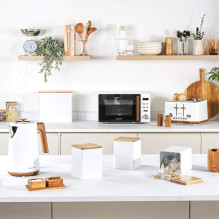 Salter BW128991W Toronto Bread Bin, White / Wooden