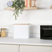Salter BW128991W Toronto Bread Bin, White / Wooden