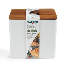 Salter BW128991W Toronto Bread Bin, White / Wooden Salter BW128991W Toronto Bread Bin, White / Wooden