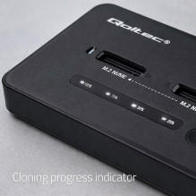 Qoltec 52366 M.2 NVMe SSD Docking Station , PCIe , USB-C , 20 Gb / s , DUAL 2 x 8TB , Offline cloning
