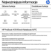 HP ProBook 4 G1i Ultra 7 255U 16"WUXGA 300nits 60Hz AG 16GB DDR5 5600 SSD512 Intel Arc Cam 1080p 56Wh W11Pro Pike S