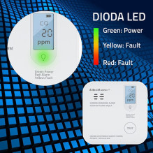 Qoltec 52577 Wireless Carbon monoxide (CO) sensor with battery , sensor service life 10 years , alarm 85dB , LED Qoltec 52577 Wireless Carbon monoxide (CO) sensor with battery , sensor service life 10 years , alarm 85dB , LED
