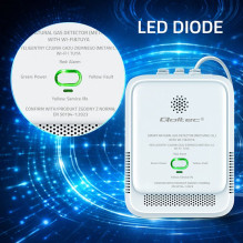 Qoltec 52651 Natural Gas Leak Sensor , CH4 detector , NG , Tuya , Wi-Fi , 85dB alarm , LED