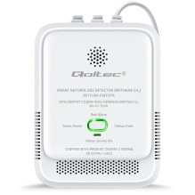 Qoltec 52651 Natural Gas Leak Sensor , CH4 detector , NG , Tuya , Wi-Fi , 85dB alarm , LED Qoltec 52651 Natural Gas Leak Sensor , CH4 detector , NG , Tuya , Wi-Fi , 85dB alarm , LED