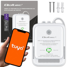Qoltec 52654 2in1 natural gas and carbon monoxide (CO) leak detector , CH4 , CO , NG , Tuya , Wi-Fi , 85dB alarm , LED Qoltec 52654 2in1 natural gas and carbon monoxide (CO) leak detector , CH4 , CO , NG , Tuya , Wi-Fi , 85dB alarm , LED