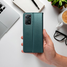 Atverčiamas dėklas Oppo A57 / A77 Smart Magneto tamsiai žalias