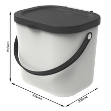 Rūšiavimo šiukšliadėžė Rotho, 6 l, balta / pilka Rūšiavimo šiukšliadėžė Rotho, 6 l, balta / pilka