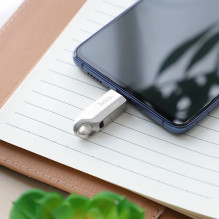 Pendrive 128GB USB 3.0 (USB A + USB C) Hoco UD8 nickel