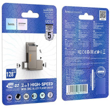 USB atmintinė 64GB USB 3.2 (USB A + USB C) Hoco UD14 pilka