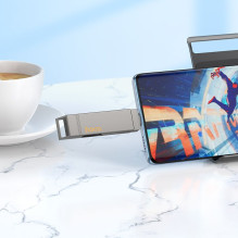 USB atmintinė 32GB USB 3.2 (USB A + USB C) Hoco UD15 pilka
