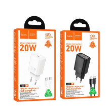 Telefono įkroviklis Hoco USB C QC PD 20W + laidas USB C - Lightning N60, baltas Telefono įkroviklis Hoco USB C QC PD 20W + laidas USB C - Lightning N60, baltas