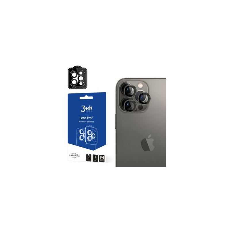 3MK Apple iPhone 14 Pro / 14 Pro Max objektyvo apsauga, grafito spalvos