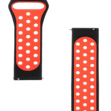 Taktinis 20 mm dvigubas silikoninis laikrodžio dirželis, juodas ir raudonas Taktinis 20 mm dvigubas silikoninis laikrodžio dirželis, juodas ir raudonas