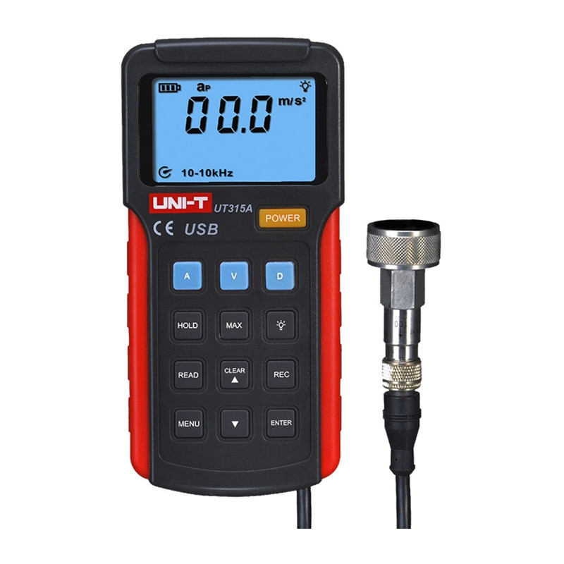 Matuoklis - Uni-T UT315A Vibracijos Matuoklis, Pagreičio, Greičio, Išlinkimo, 9V Baterija, Juoda