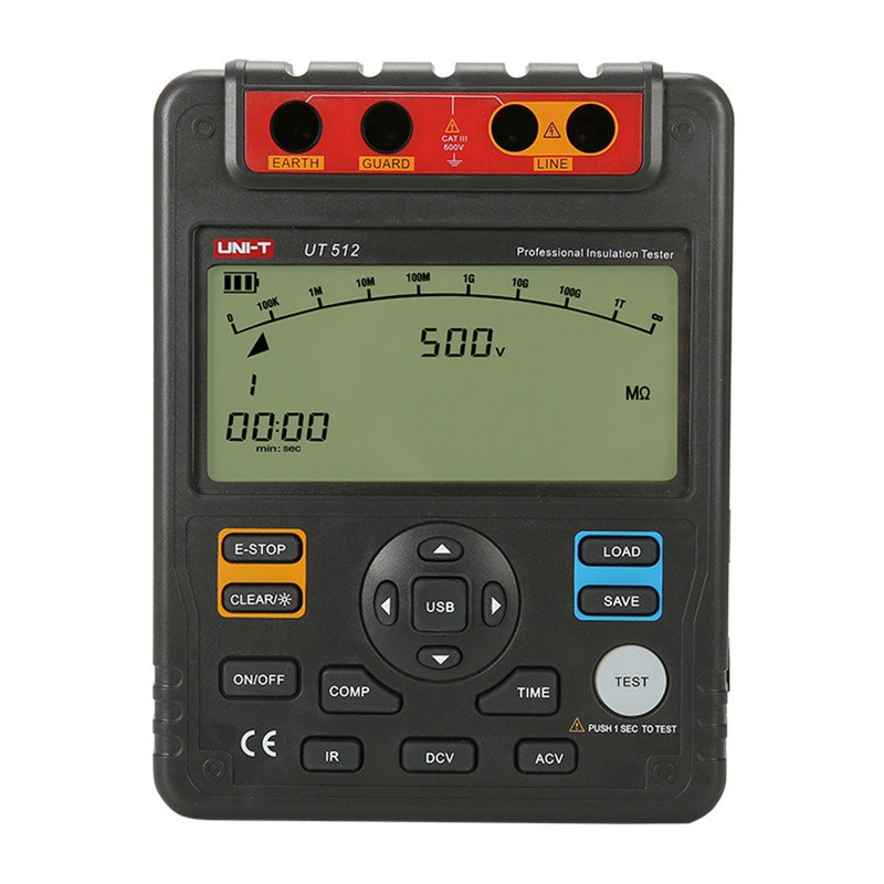 Izoliacijos varžos matuoklis - Uni-T UT512 Aukštos Įtampos Izoliacijos Atsparumo Matuoklis 100 GΩ, 500 / 1000 / 2500 V, 