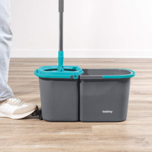 Beldray LA00000006UFEU7 Anti-Bac Dual Comaprtment Spin Mop &amp; Refill Head