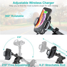 CHOETECH car phone holder, with wireless charging function, 15W