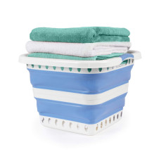 Beldray LA00000152EU7 40l Collapsible Laundry Basket, White / Blue