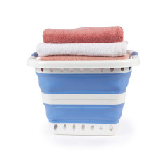 Beldray LA00000152EU7 40l Collapsible Laundry Basket, White / Blue