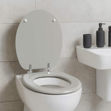 Beldray LA032355PGRY Wooden Toilet Seat, White