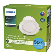 Built-in lamp Philips DIAMOND CUT, 2W, 3000°K, LED, white