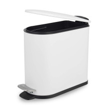 Beldray LA036690WHTPEU7 Slimline D-Shaped Pedal Bin 5-Litre, White