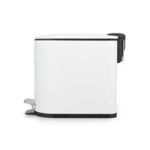 Beldray LA036690WHTPEU7 Slimline D-Shaped Pedal Bin 5-Litre, White