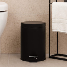Beldray LA038098BPEU7 3 Litre Soft-Close Round Pedal Bin, Black