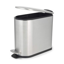 Beldray LA036683SSPEU7 Slimline D-Shaped Pedal Bin 5-Litre, Silver