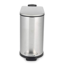 Beldray LA036683SSPEU7 Slimline D-Shaped Pedal Bin 5-Litre, Silver