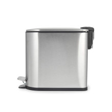 Beldray LA036683SSPEU7 Slimline D-Shaped Pedal Bin 5-Litre, Silver