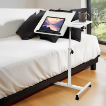 Maclean mobile desk / laptop stand, white, height adjustment 59-89cm, max. 30kg , MC-121 W