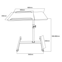 Maclean mobile desk / laptop stand, white, height adjustment 59-89cm, max. 30kg , MC-121 W