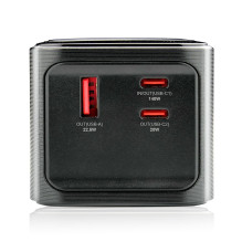 Powerbank 27 000mAh, 1x USB, 2x USB-C, 162,5W, QC4+, flashlight, LCD screen, black Powerbank 27 000mAh, 1x USB, 2x USB-C, 162,5W, QC4+, flashlight, LCD screen, black