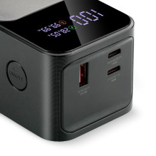Powerbank 27 000mAh, 1x USB, 2x USB-C, 162,5W, QC4+, flashlight, LCD screen, black Powerbank 27 000mAh, 1x USB, 2x USB-C, 162,5W, QC4+, flashlight, LCD screen, black