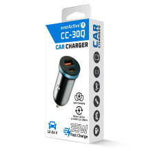 Automobilinis įkroviklis everActive CC-30Q USB + USB-C QC 3.0 PD 35W Automobilinis įkroviklis everActive CC-30Q USB + USB-C QC 3.0 PD 35W