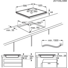 Indukcinė Viryklė - Electrolux EIV64453 60 cm 4 Zonos 7350 W Juoda