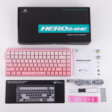 HERO84 HE PINK+Gradient+Contour Dragon King RGB AULA gasket keyboard
