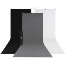 Fotografijos Fonas Rinkinys - Westcott X Drop 3 Pak Sweep Fonas 5' x 12' Balta / Juoda / Grey