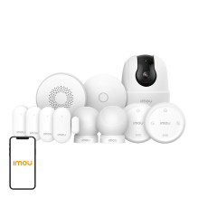 Namų Signalizacijos Rinkinys - IMOU Home Alarm Kit 11 Ranger 2C, Gateway, Jutikliai, Sirena, Kamera, Wi-Fi, Juoda